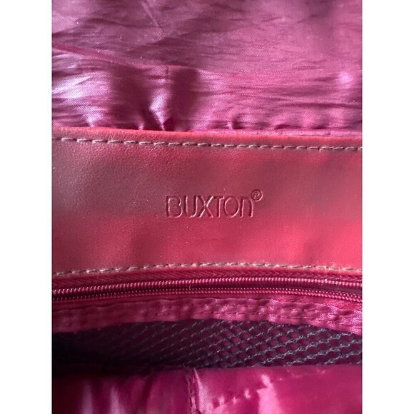 Buxton Red Leather Sling Bag Adjustable Boho Retro 70s 90s Festival Travel Soft - Picture 5 of 14